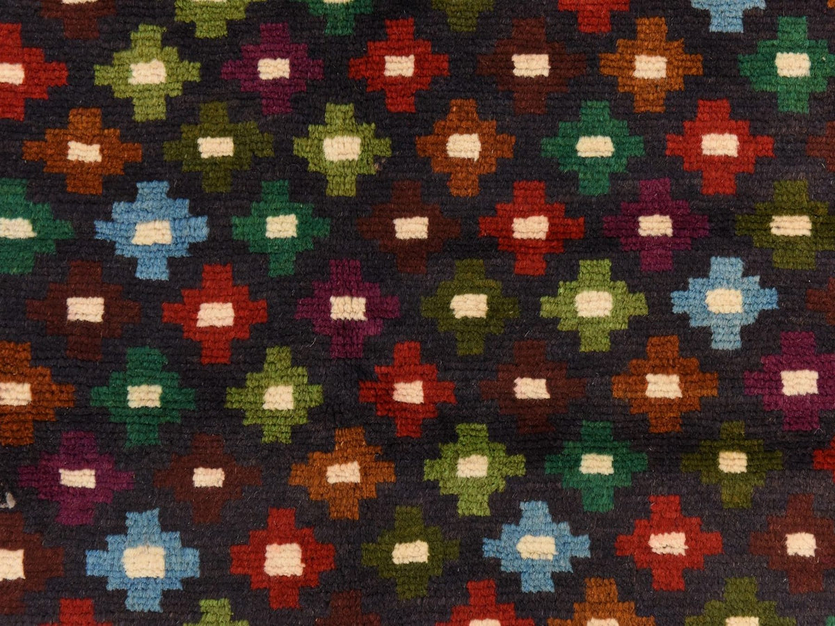 Baluch Tribal hand-knotted wool rug in Black, 4'1" x 6', SKU O078800 (view 4)