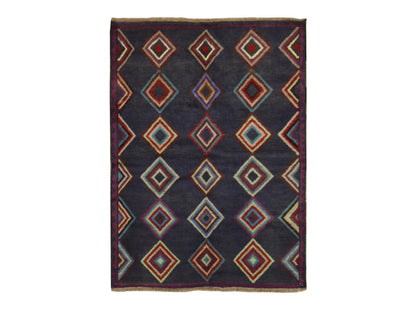 Baluch Tribal hand-knotted wool rug in Blue, 4'2" x 5'7", SKU O078801