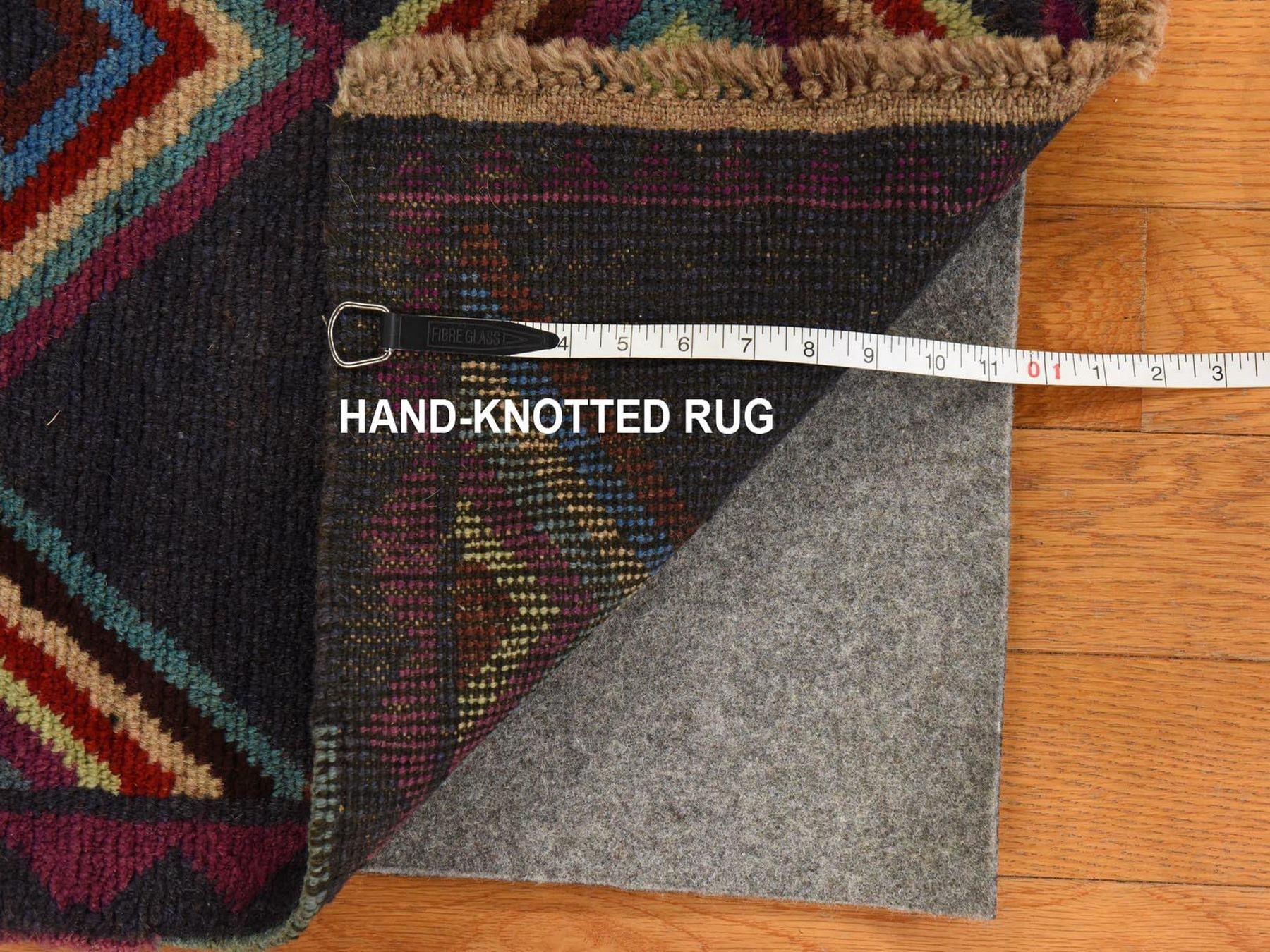 Baluch Tribal hand-knotted wool rug in Blue, 4'2" x 5'7", SKU O078801 (view 6)