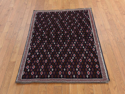 Baluch Tribal hand-knotted wool rug in Blue, 3'4" x 4'6", SKU O078802 (view 2)