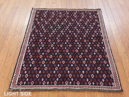 Baluch Tribal hand-knotted wool rug in Blue, 3'4" x 4'6", SKU O078802 (view 3)