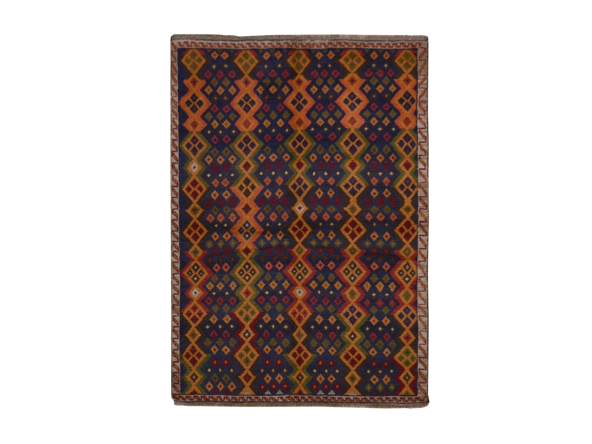 Baluch Tribal hand-knotted wool rug in Blue, 4'1" x 5'8", SKU O078803