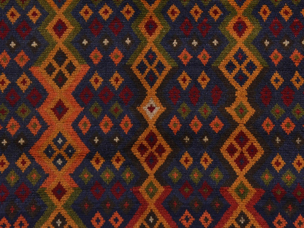 Baluch Tribal hand-knotted wool rug in Blue, 4'1" x 5'8", SKU O078803 (view 4)