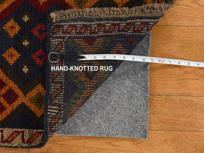 Baluch Tribal hand-knotted wool rug in Blue, 4'1" x 5'8", SKU O078803 (view 6)