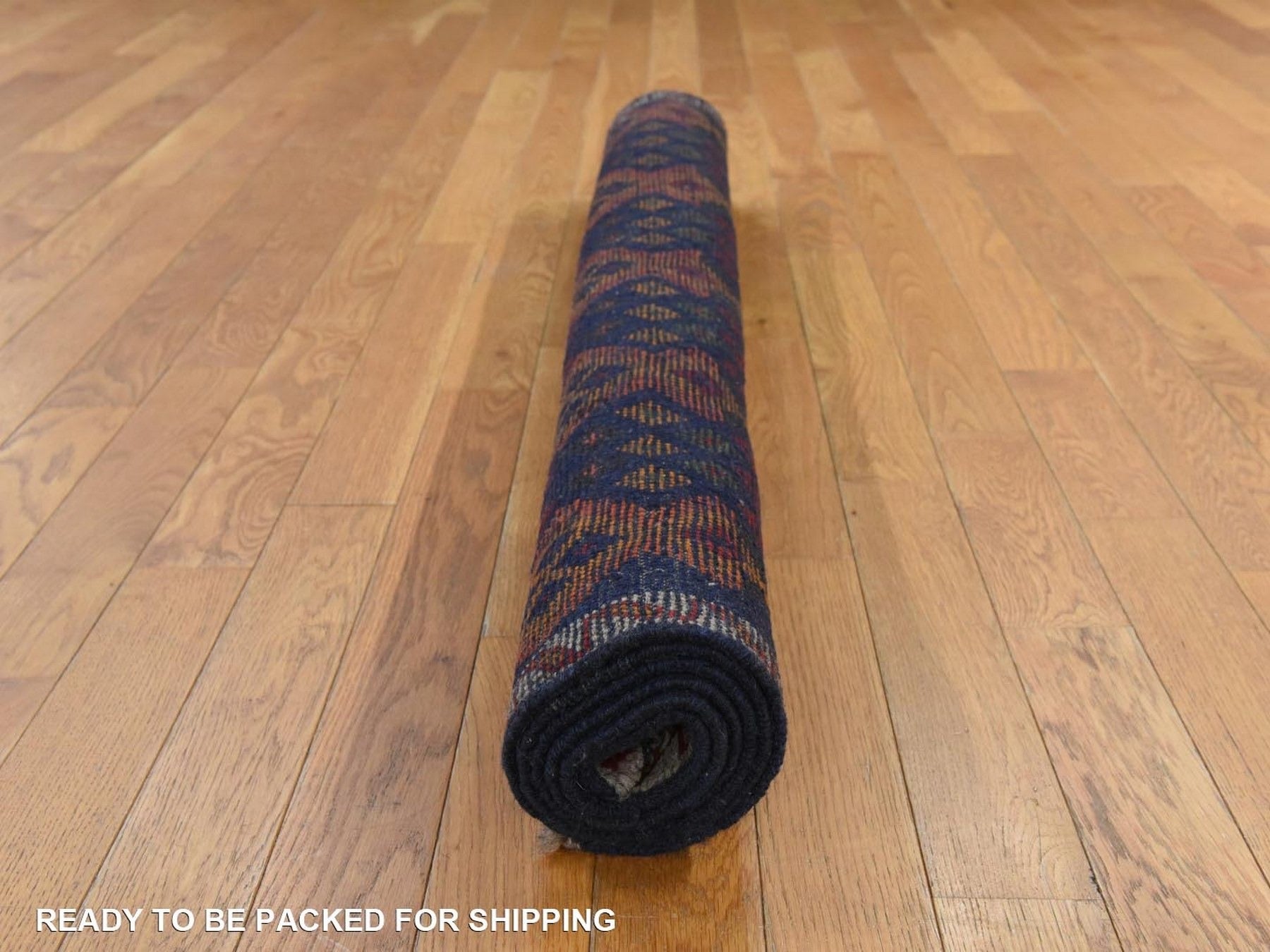 Baluch Tribal hand-knotted wool rug in Blue, 4'1" x 5'8", SKU O078803 (view 8)