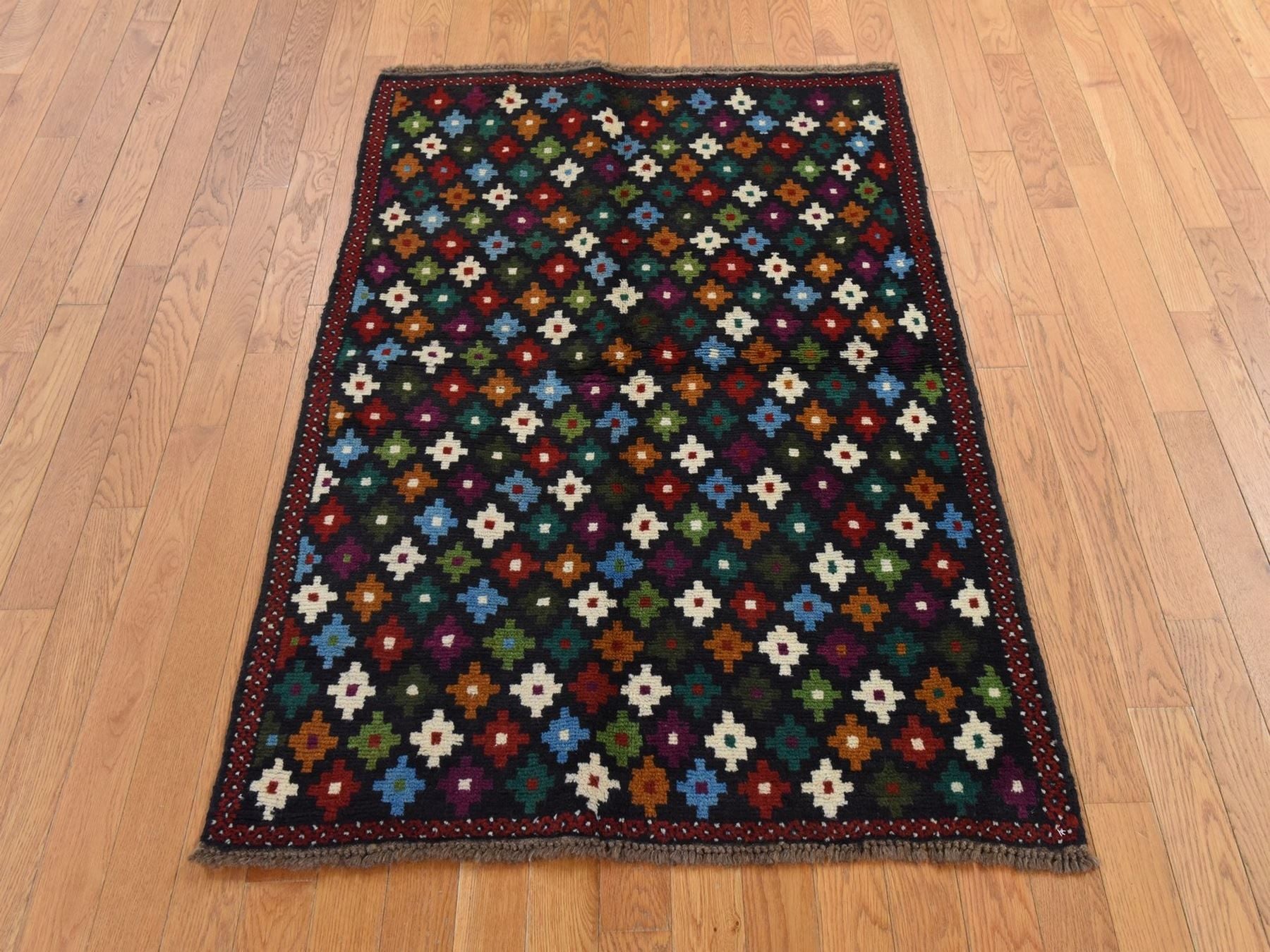 Baluch Tribal hand-knotted wool rug in Blue, 3'4" x 4'8", SKU O078805 (view 2)