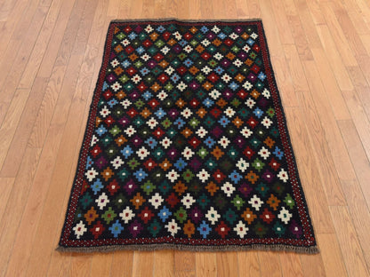 Baluch Tribal hand-knotted wool rug in Blue, 3'4" x 4'8", SKU O078805 (view 2)