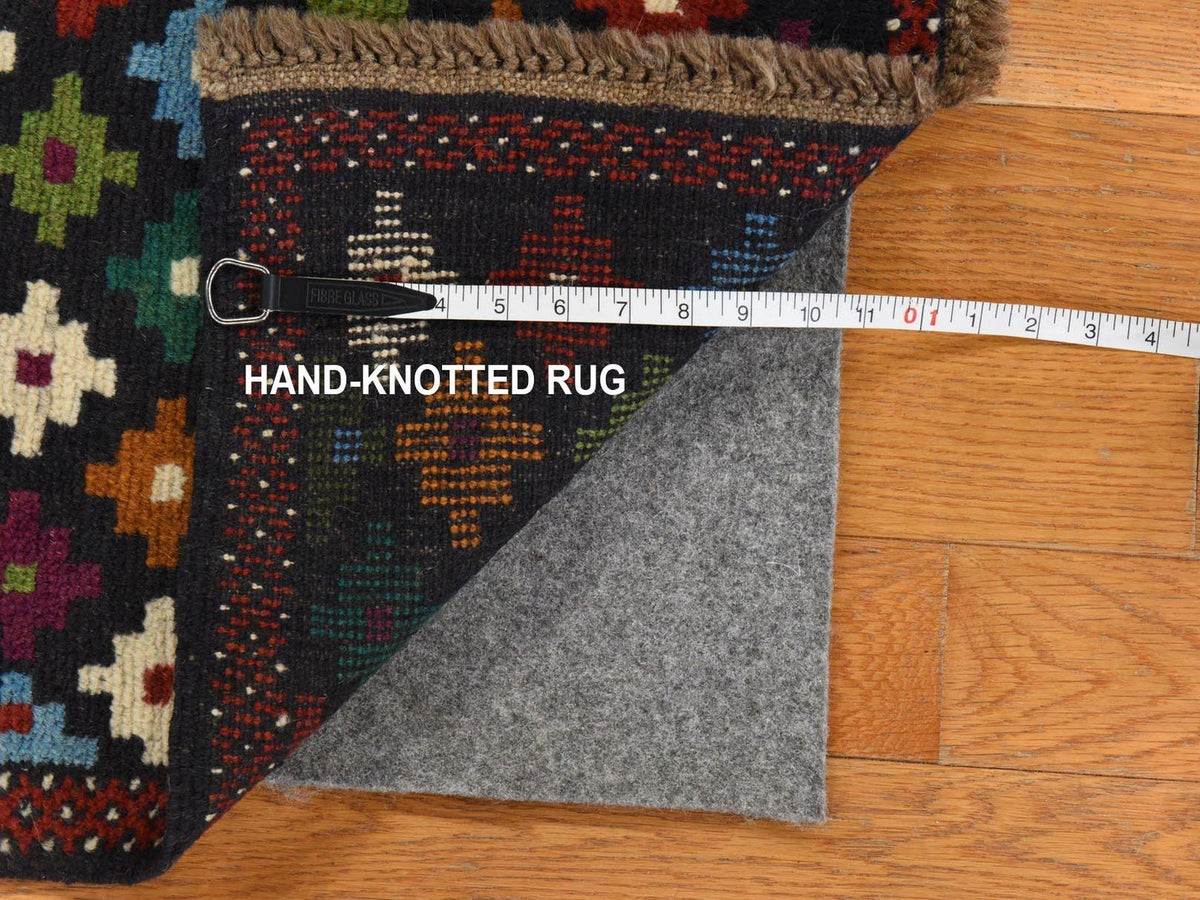 Baluch Tribal hand-knotted wool rug in Blue, 3'4" x 4'8", SKU O078805 (view 6)