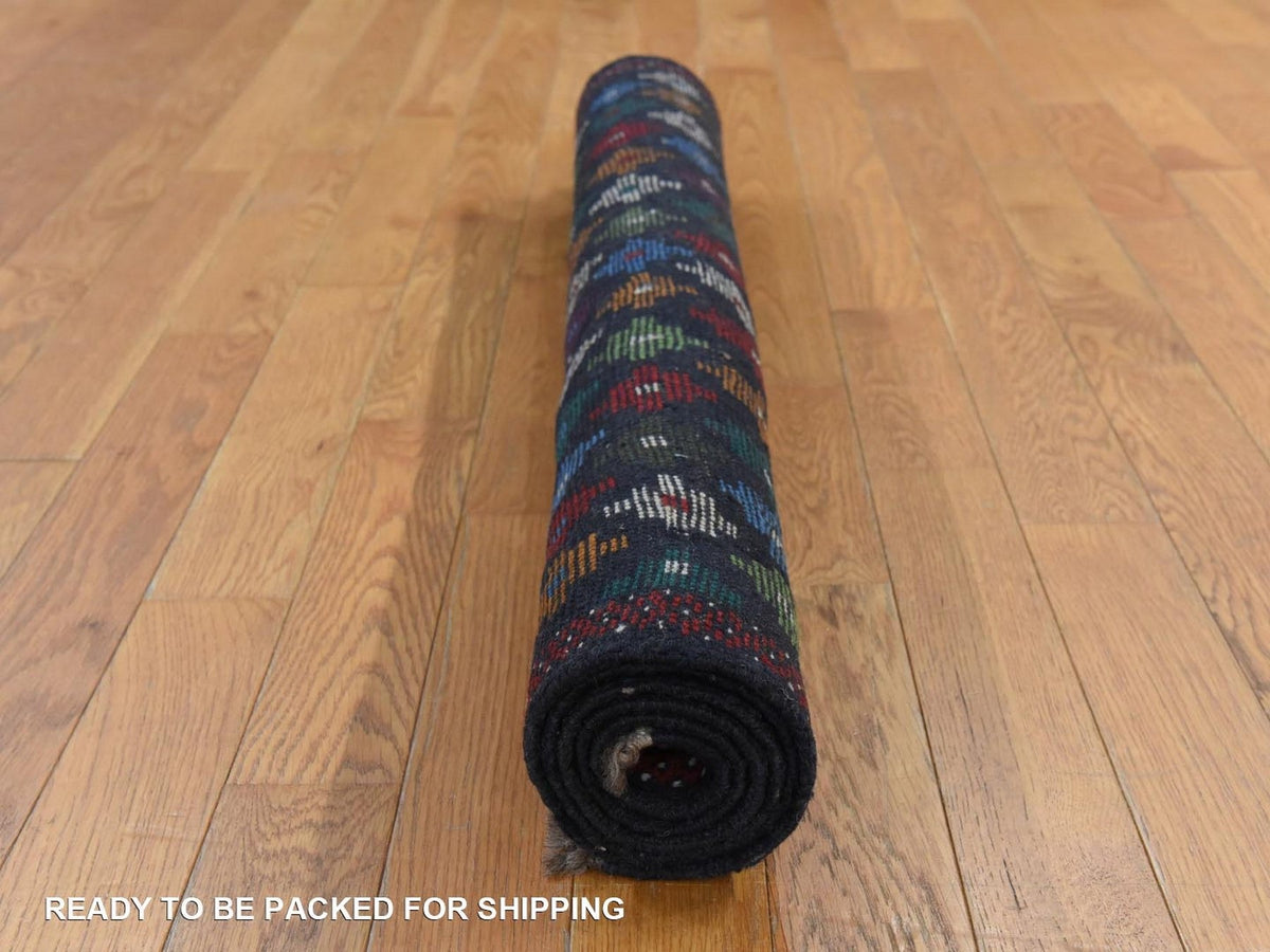 Baluch Tribal hand-knotted wool rug in Blue, 3'4" x 4'8", SKU O078805 (view 8)