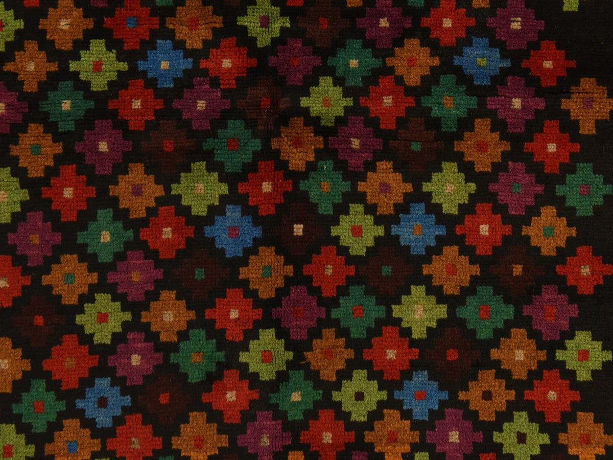 Baluch Tribal hand-knotted wool rug in Black, 3'5" x 5', SKU O078806 (view 4)