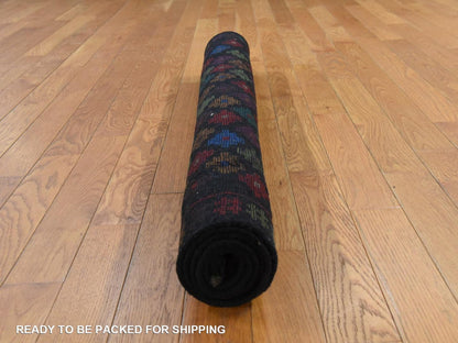Baluch Tribal hand-knotted wool rug in Black, 3'5" x 5', SKU O078806 (view 8)