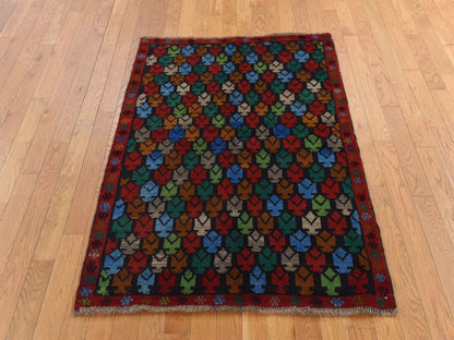 Baluch Tribal hand-knotted wool rug in Black, 3'5" x 4'8", SKU O078807 (view 2)