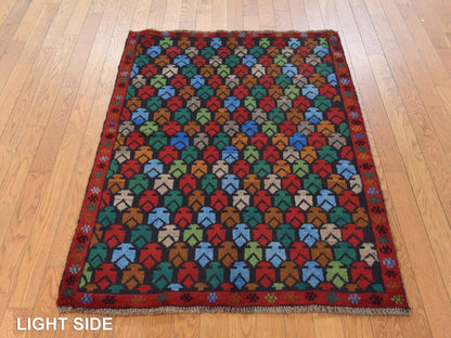 Baluch Tribal hand-knotted wool rug in Black, 3'5" x 4'8", SKU O078807 (view 3)