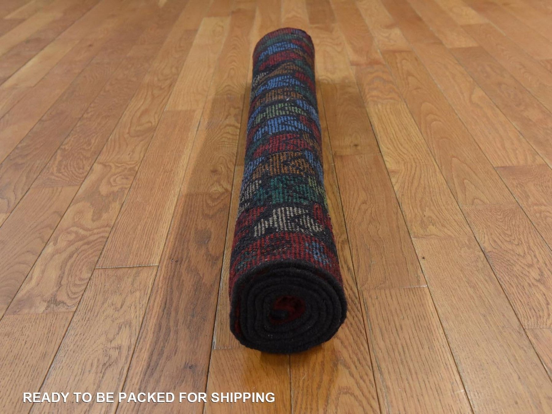 Baluch Tribal hand-knotted wool rug in Black, 3'5" x 4'8", SKU O078807 (view 8)