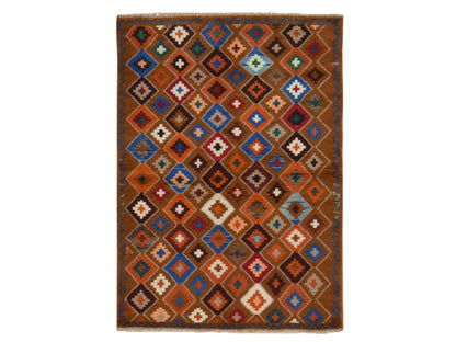 Baluch Tribal hand-knotted wool rug in Brown, 3'5" x 4'10", SKU O078809