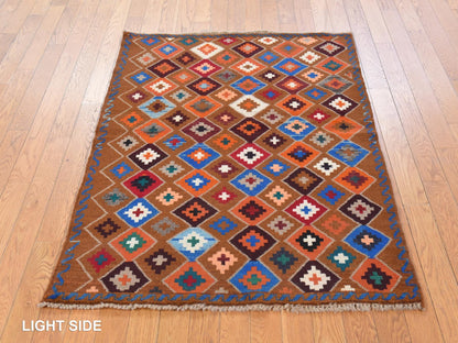 Baluch Tribal hand-knotted wool rug in Brown, 3'5" x 4'10", SKU O078809 (view 3)