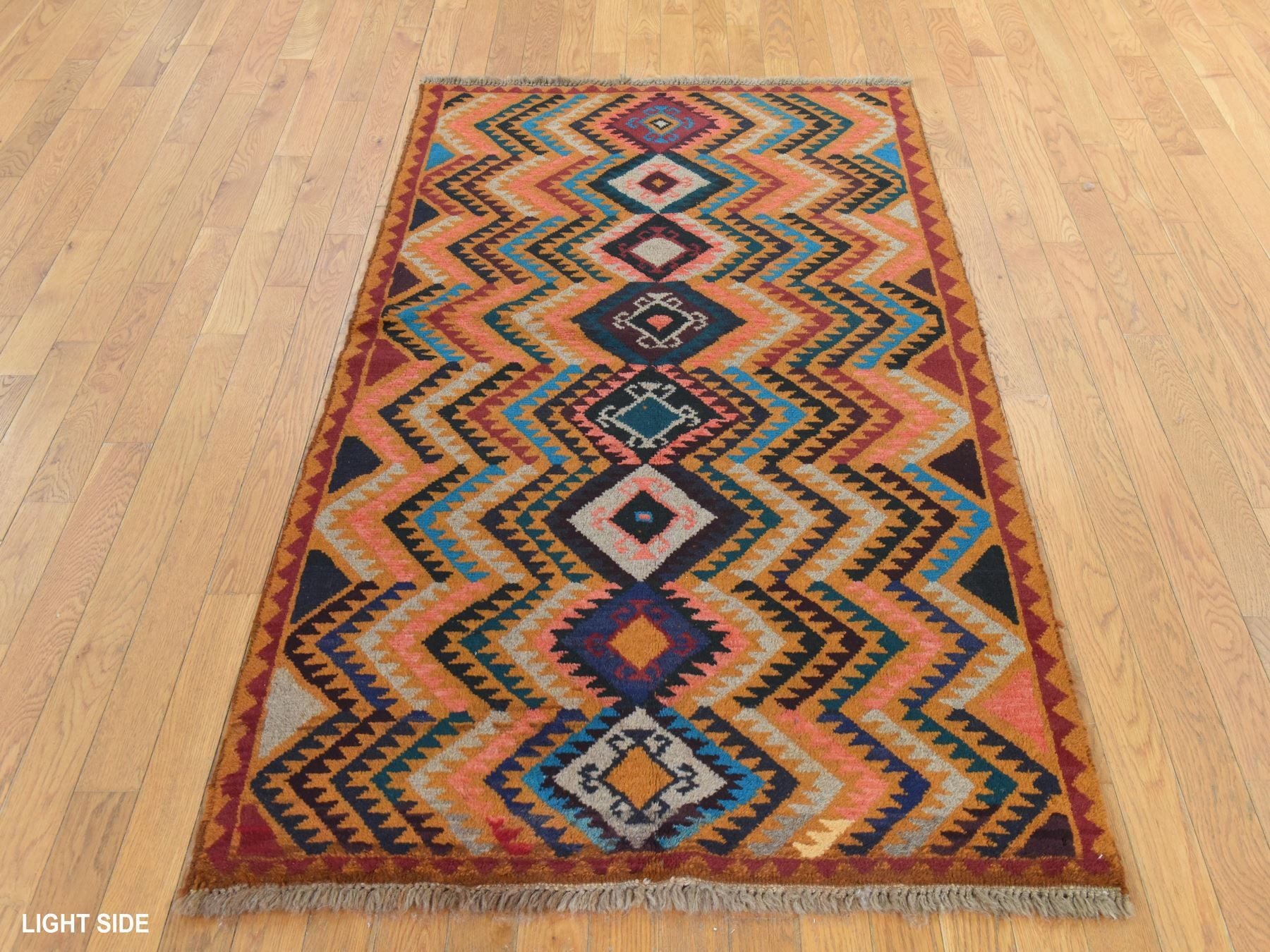 Baluch Tribal hand-knotted wool rug in Brown, 3'9" x 6'3", SKU O078810 (view 2)