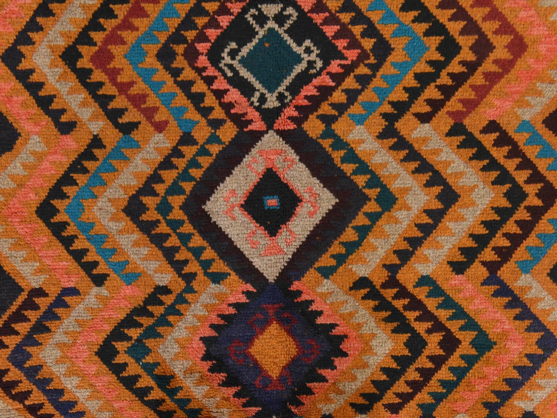 Baluch Tribal hand-knotted wool rug in Brown, 3'9" x 6'3", SKU O078810 (view 4)