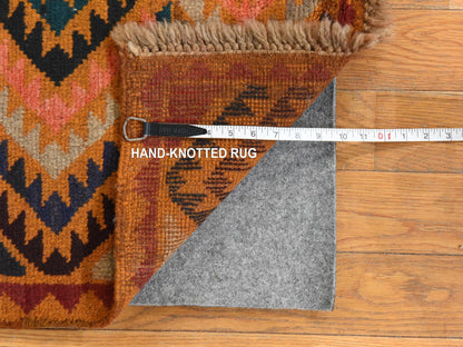 Baluch Tribal hand-knotted wool rug in Brown, 3'9" x 6'3", SKU O078810 (view 6)