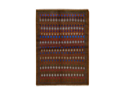 Baluch Tribal hand-knotted wool rug in Brown, 3'3" x 4'7", SKU O078811