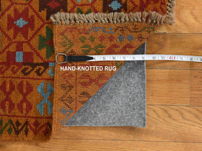 Baluch Tribal hand-knotted wool rug in Brown, 3'5" x 4'10", SKU O078813 (view 6)