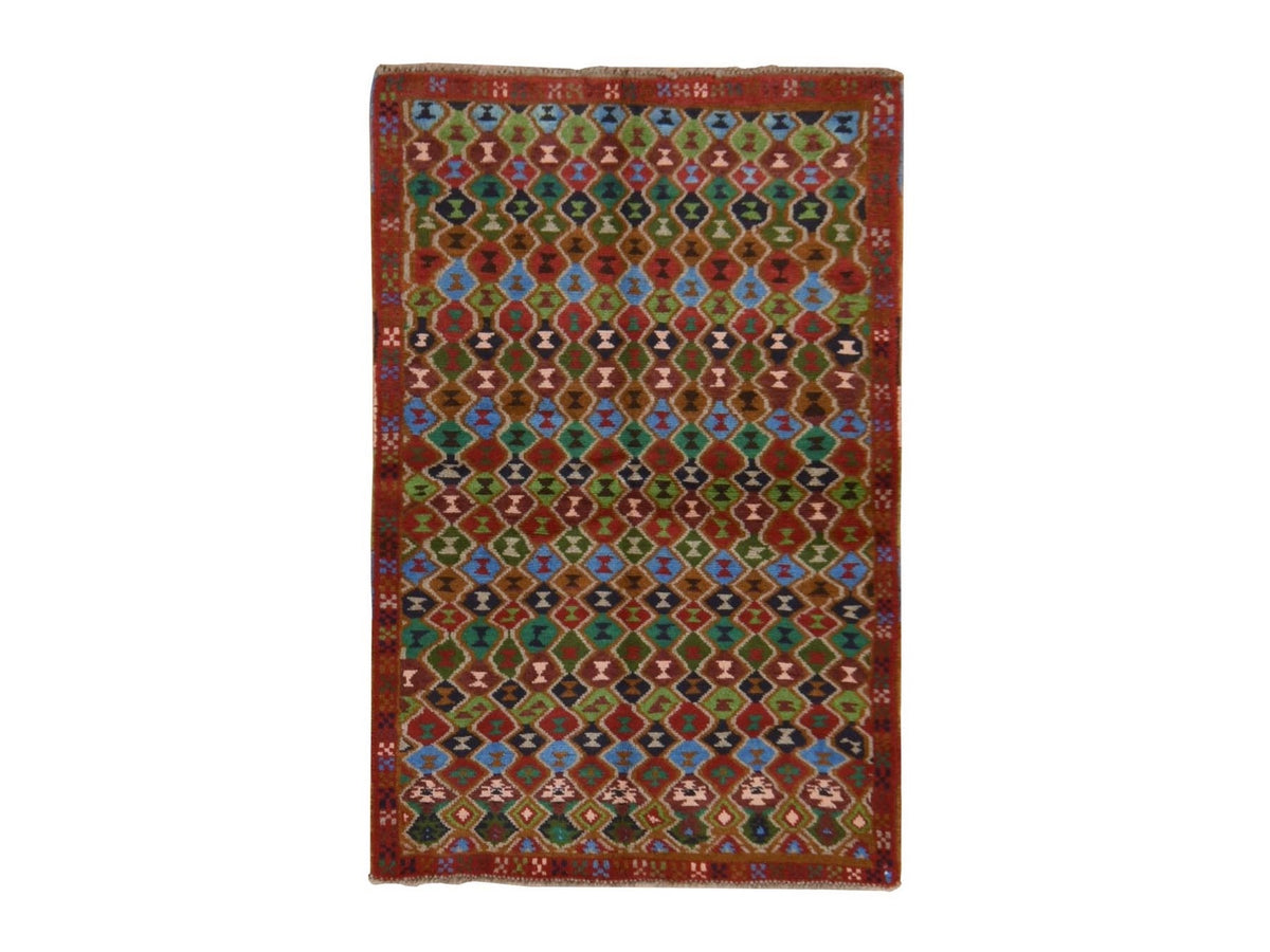 Baluch Tribal hand-knotted wool rug in Red, 3'3" x 5', SKU O078814