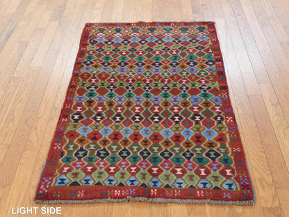 Baluch Tribal hand-knotted wool rug in Red, 3'3" x 5', SKU O078814 (view 3)