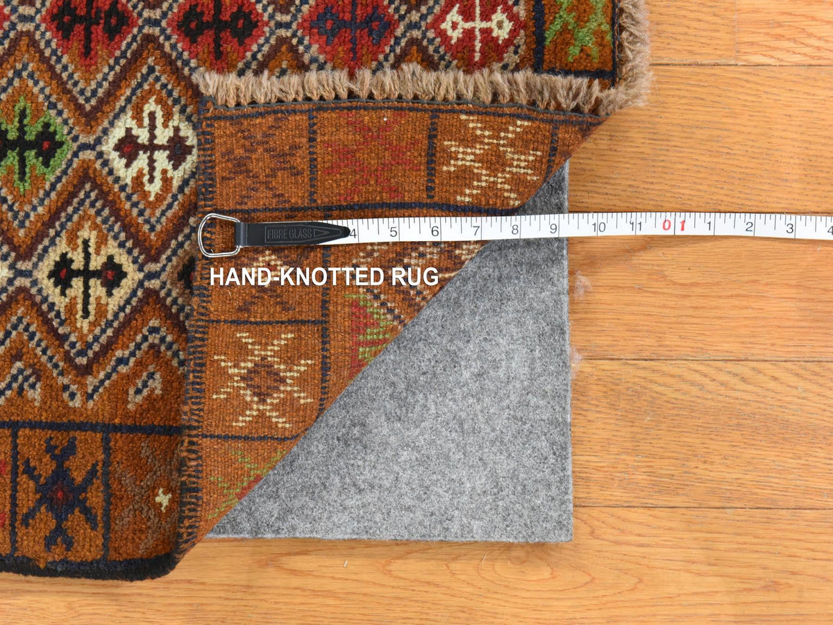 Baluch Tribal hand-knotted wool rug in Brown, 3'1" x 4'8", SKU O078815 (view 6)