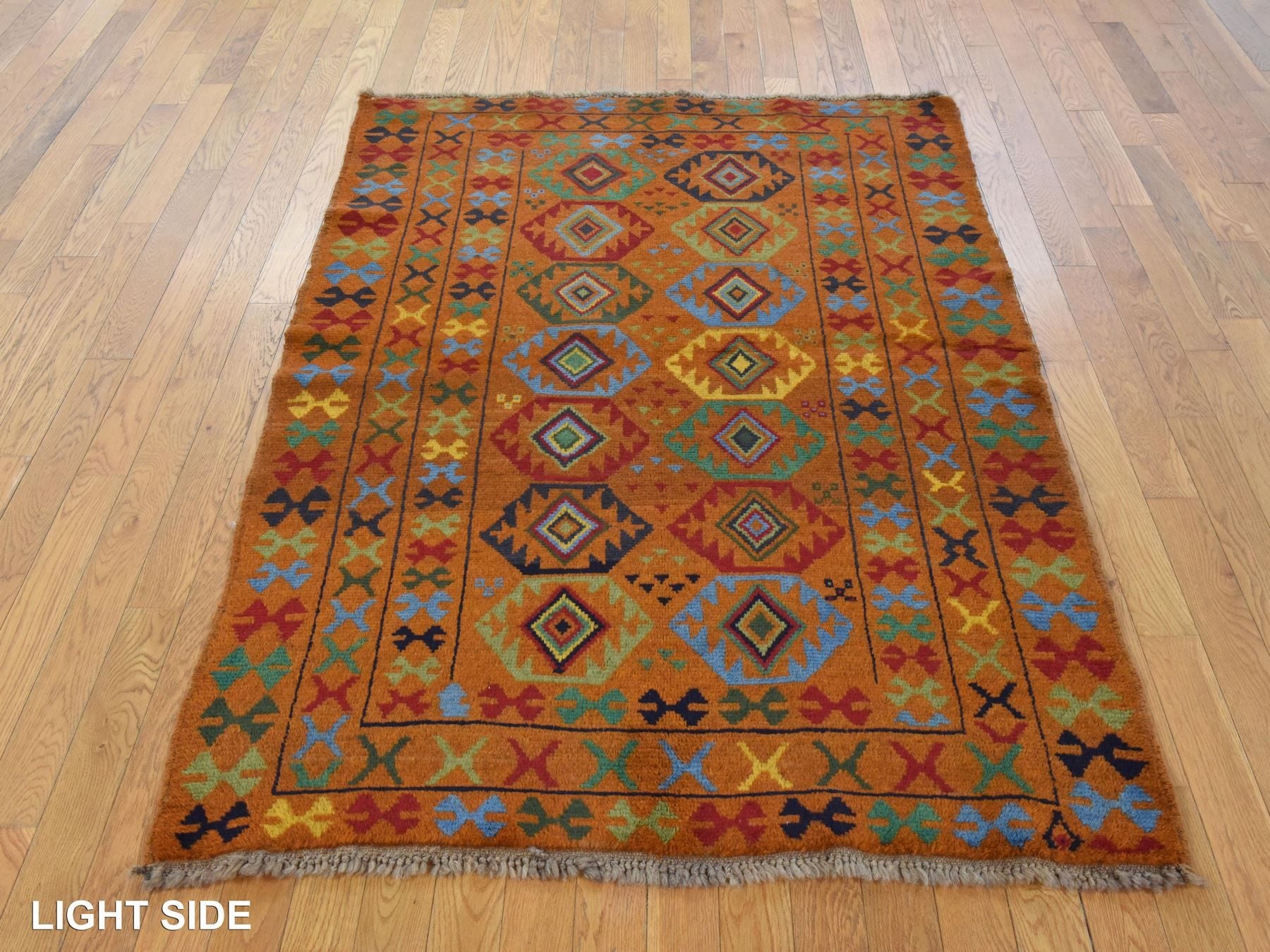 Baluch Tribal hand-knotted wool rug in Brown, 4'3" x 6', SKU O078817 (view 3)