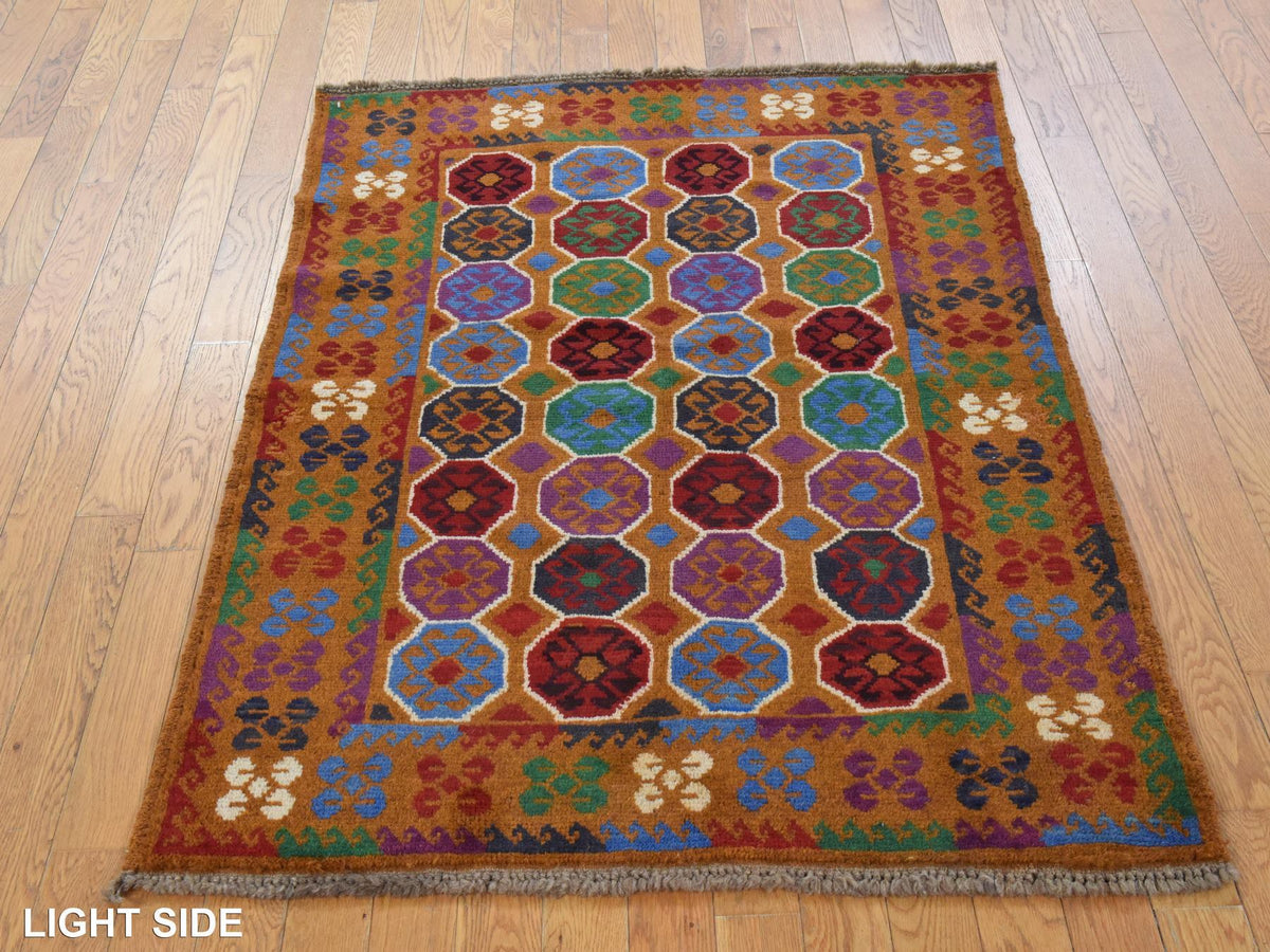 Baluch Tribal hand-knotted wool rug in Brown, 3'6" x 4'9", SKU O078818 (view 3)