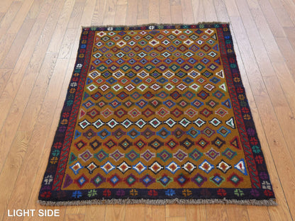 Baluch Tribal hand-knotted wool rug in Brown, 3'3" x 4'8", SKU O078819 (view 3)