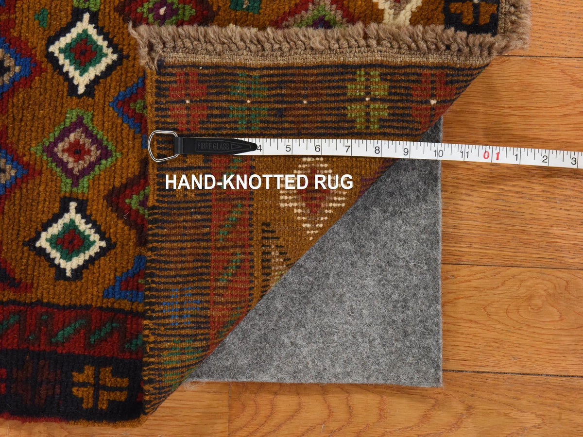 Baluch Tribal hand-knotted wool rug in Brown, 3'3" x 4'8", SKU O078819 (view 6)