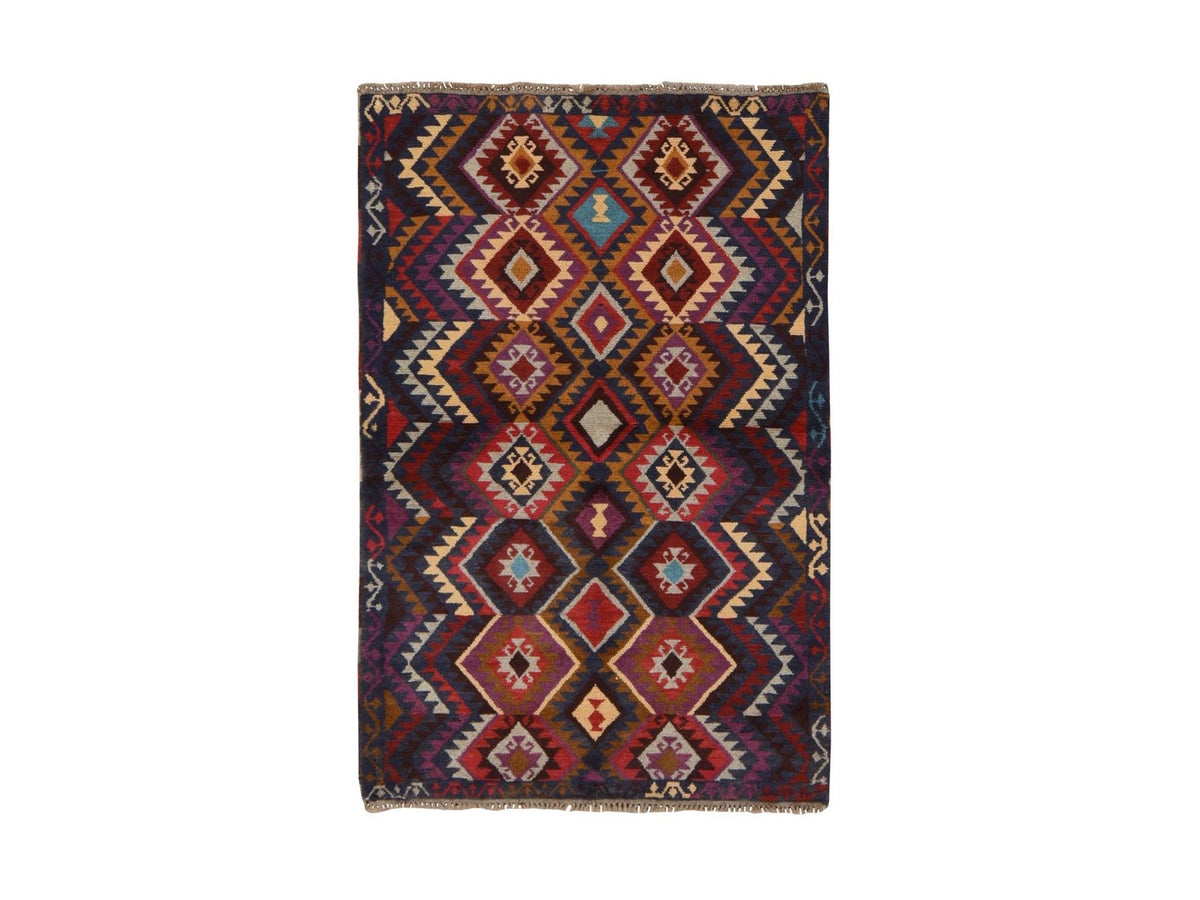 Baluch Tribal hand-knotted wool rug in Blue, 3'8" x 5'7", SKU O078820