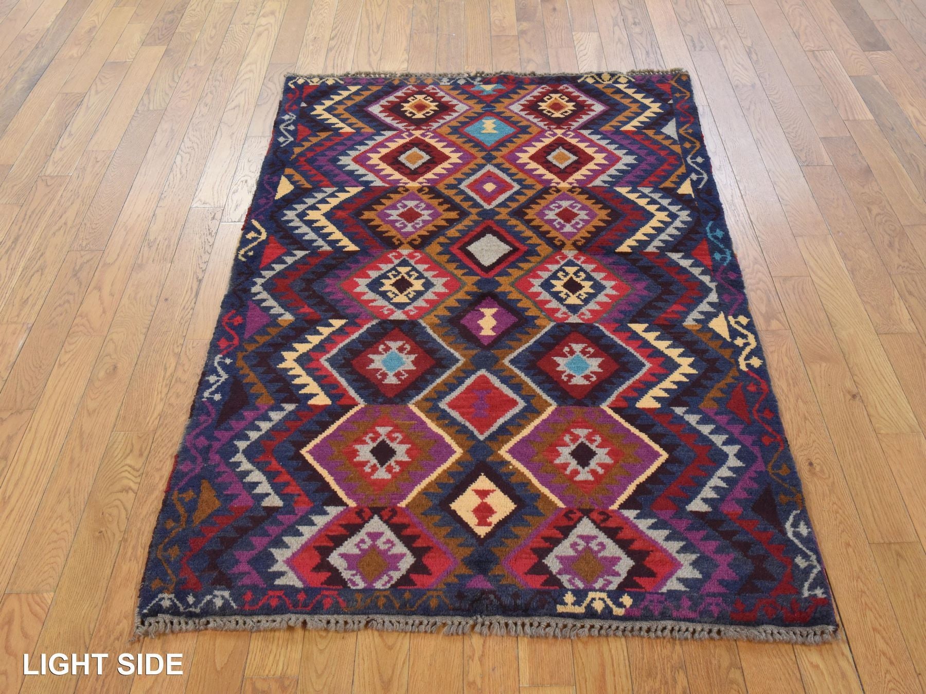 Baluch Tribal hand-knotted wool rug in Blue, 3'8" x 5'7", SKU O078820 (view 3)