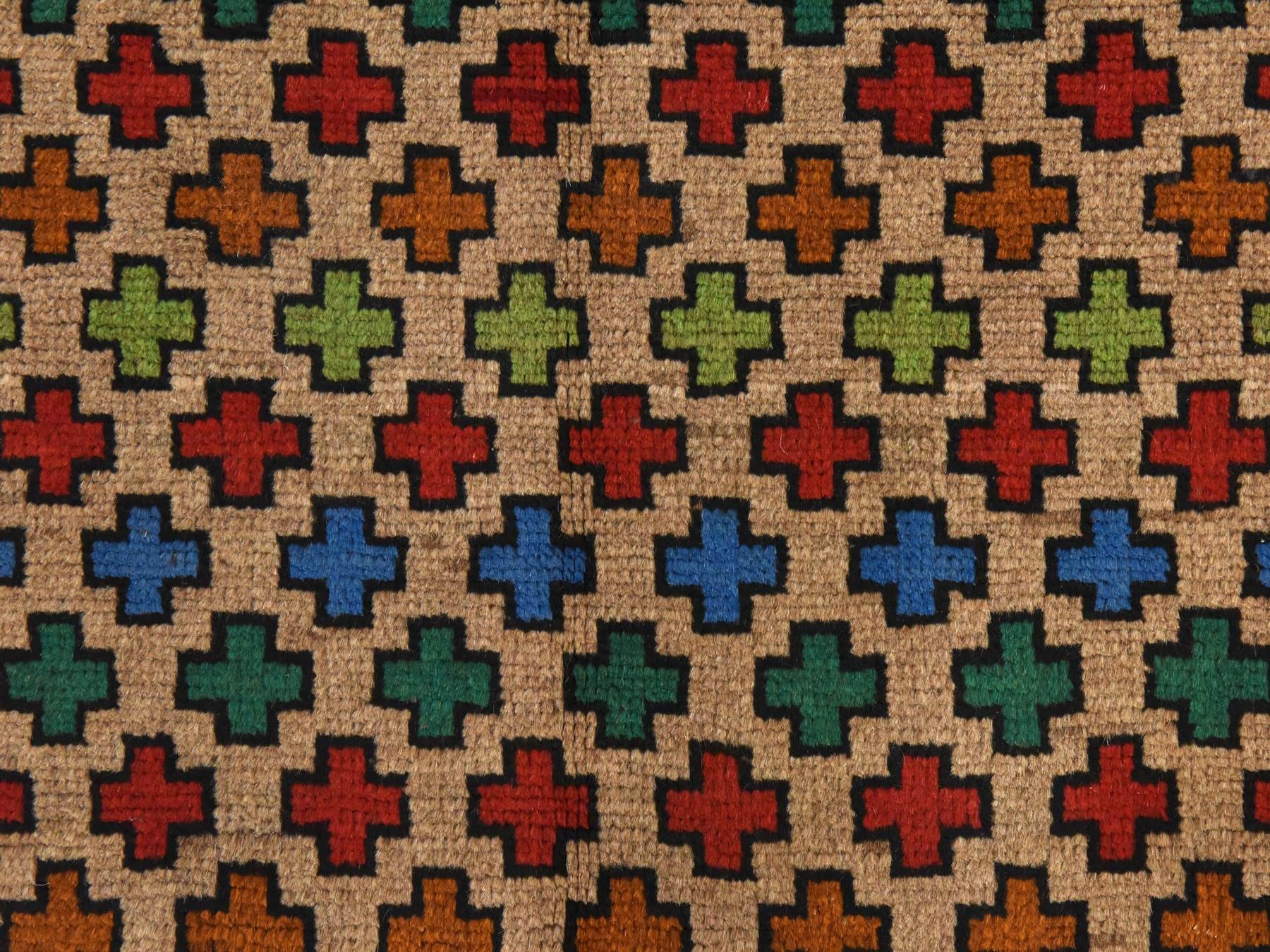 Baluch Tribal hand-knotted wool rug in Beige, 3'4" x 4'9", SKU O078821 (view 4)