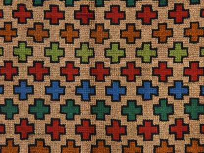 Baluch Tribal hand-knotted wool rug in Beige, 3'4" x 4'9", SKU O078821 (view 4)