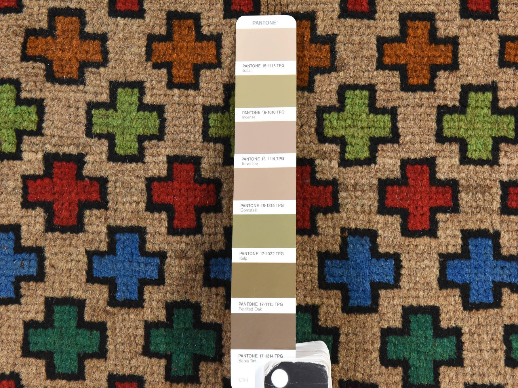 Baluch Tribal hand-knotted wool rug in Beige, 3'4" x 4'9", SKU O078821 (view 5)