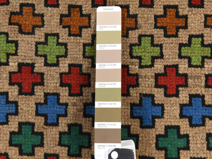 Baluch Tribal hand-knotted wool rug in Beige, 3'4" x 4'9", SKU O078821 (view 5)