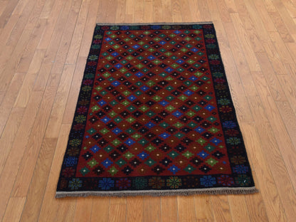 Baluch Tribal hand-knotted wool rug in Red, 3'3" x 4'9", SKU O078823 (view 2)