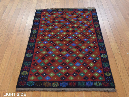 Baluch Tribal hand-knotted wool rug in Red, 3'3" x 4'9", SKU O078823 (view 3)
