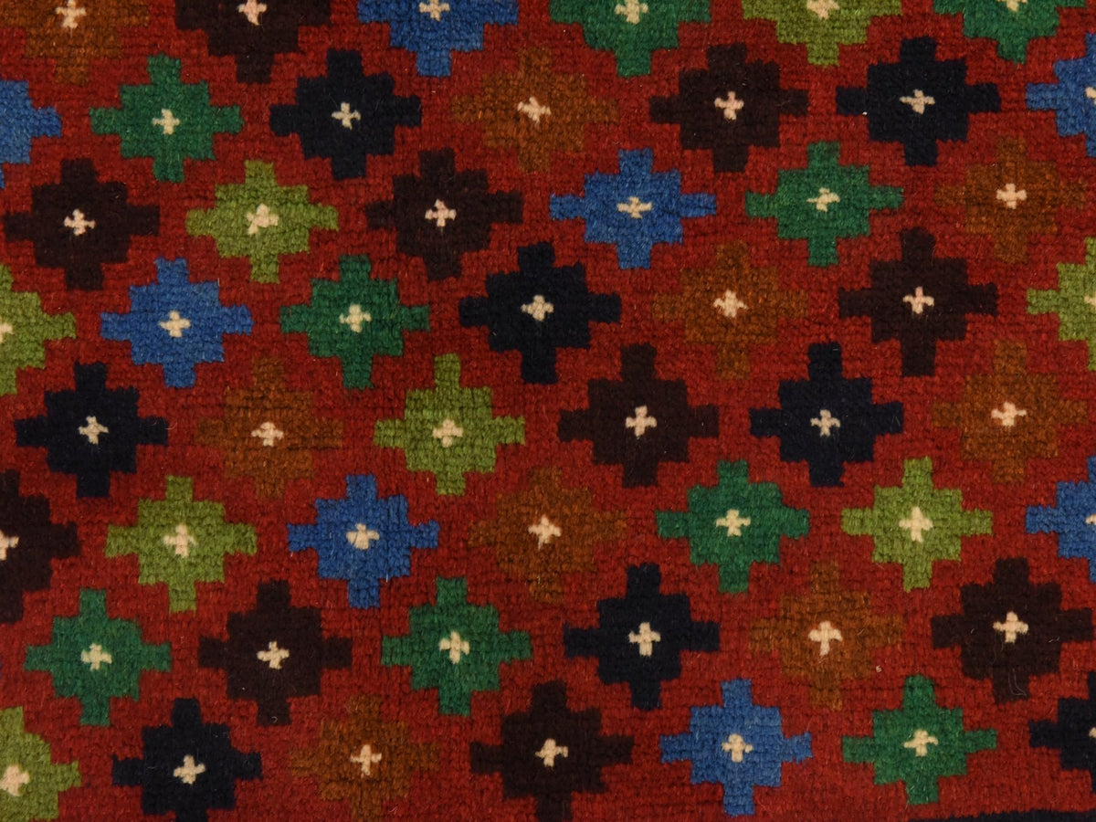 Baluch Tribal hand-knotted wool rug in Red, 3'3" x 4'9", SKU O078823 (view 4)