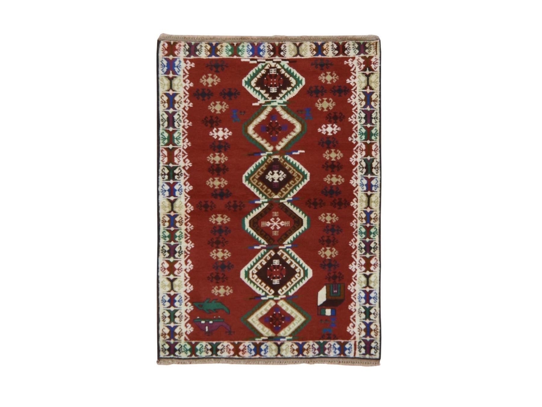 Baluch Tribal hand-knotted wool rug in Red, 3'3" x 4'9", SKU O078824