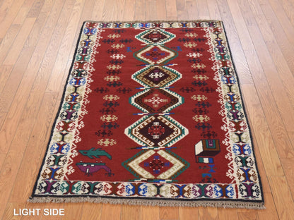 Baluch Tribal hand-knotted wool rug in Red, 3'3" x 4'9", SKU O078824 (view 3)