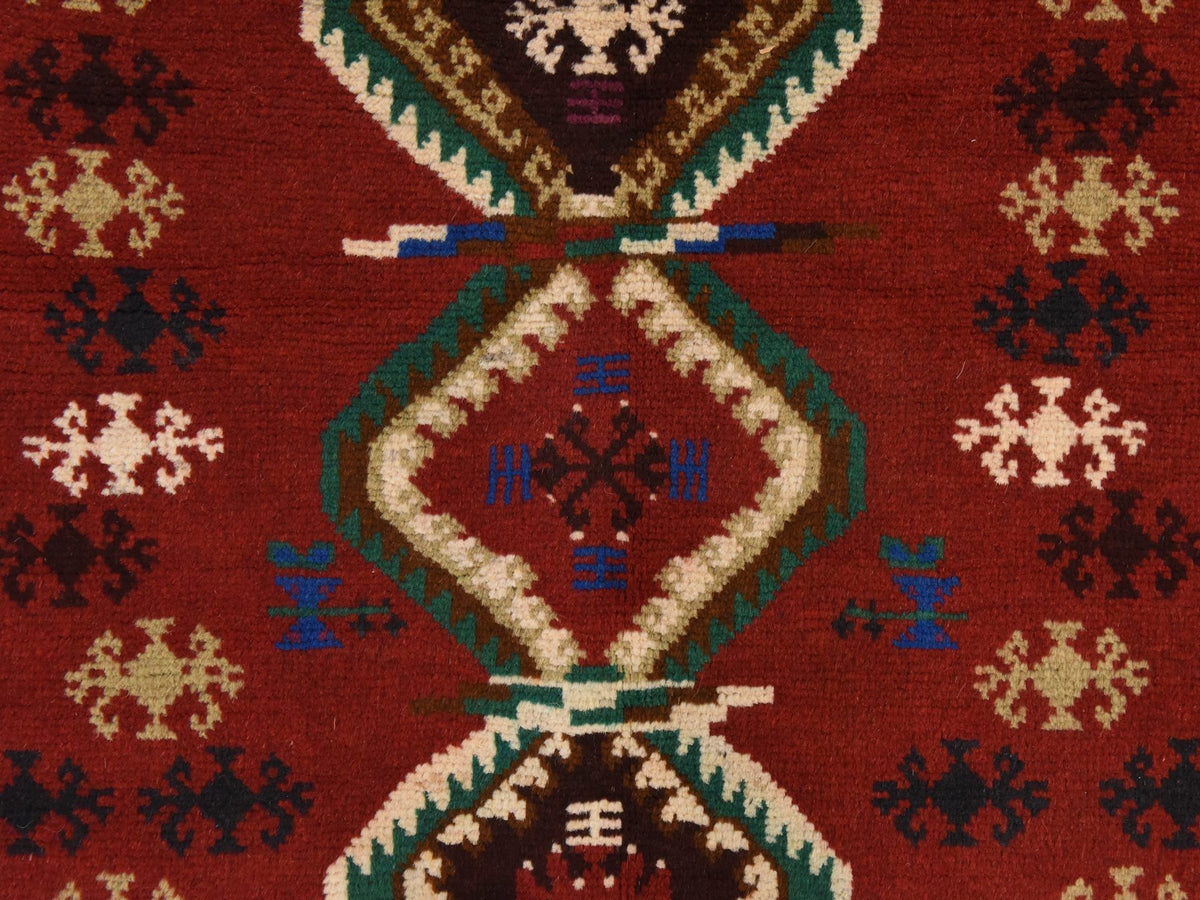 Baluch Tribal hand-knotted wool rug in Red, 3'3" x 4'9", SKU O078824 (view 4)