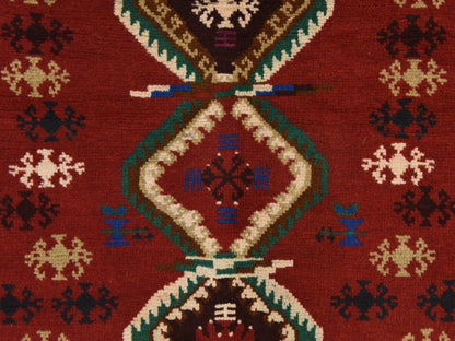 Baluch Tribal hand-knotted wool rug in Red, 3'3" x 4'9", SKU O078824 (view 4)