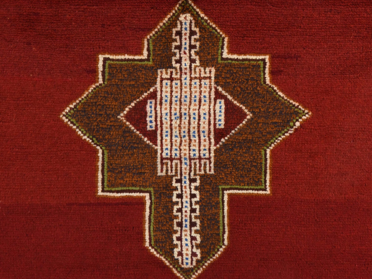 Baluch Tribal hand-knotted wool rug in Red, 3'7" x 4'10", SKU O078825 (view 4)