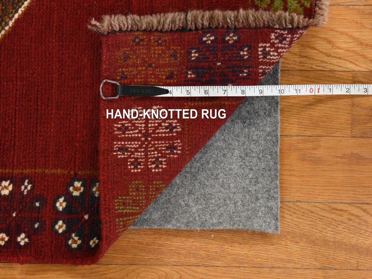 Baluch Tribal hand-knotted wool rug in Red, 3'7" x 4'10", SKU O078825 (view 6)