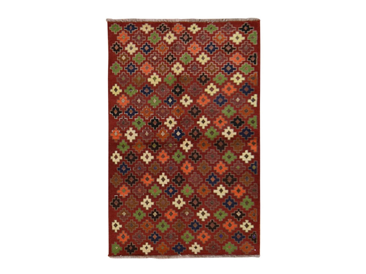Baluch Tribal hand-knotted wool rug in Red, 3'1" x 4'10", SKU O078826