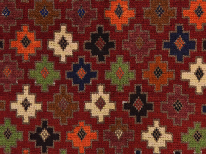 Baluch Tribal hand-knotted wool rug in Red, 3'1" x 4'10", SKU O078826 (view 4)