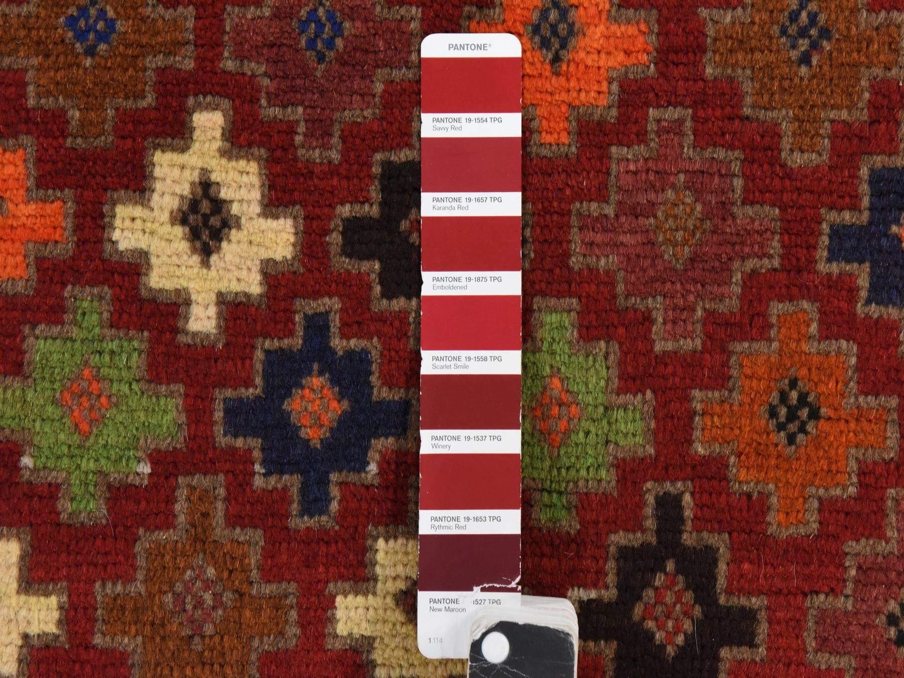 Baluch Tribal hand-knotted wool rug in Red, 3'1" x 4'10", SKU O078826 (view 5)